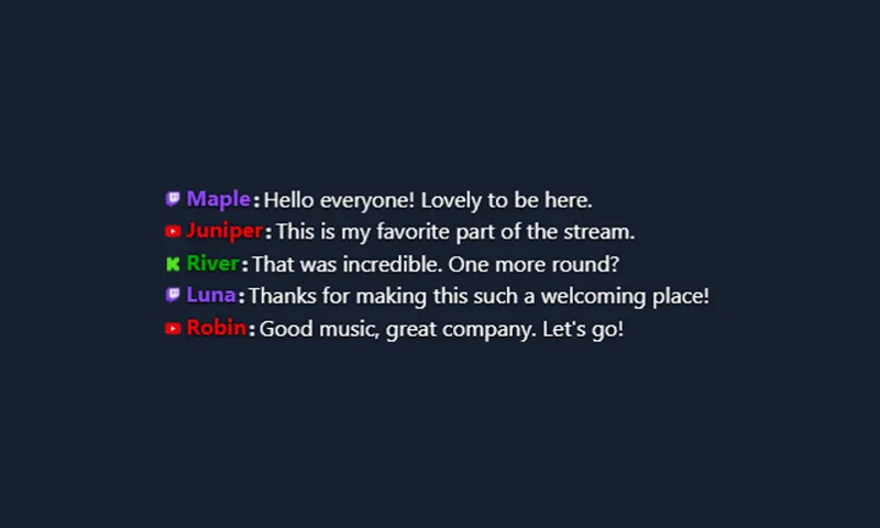Compact Classic overlay with sample messages