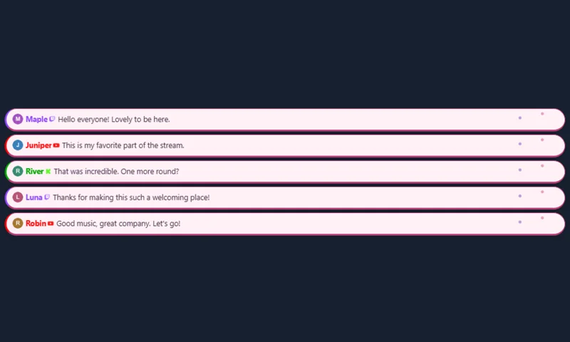 Pastel Pop overlay with sample messages