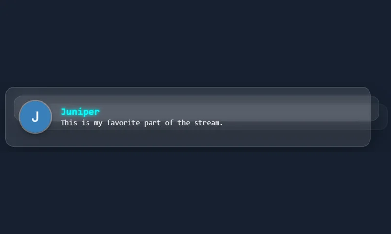 Floating Panels overlay with sample messages