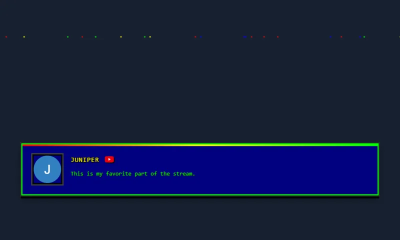 Gaming ? Retro overlay with sample messages
