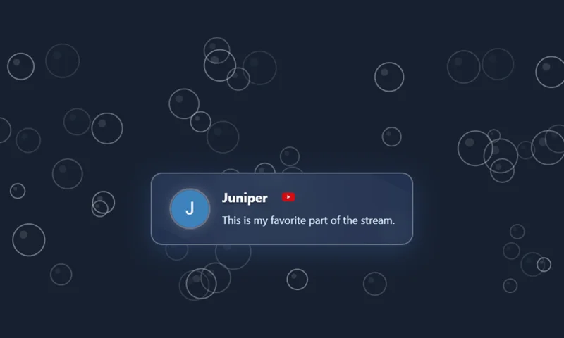 Bubbles overlay with sample messages