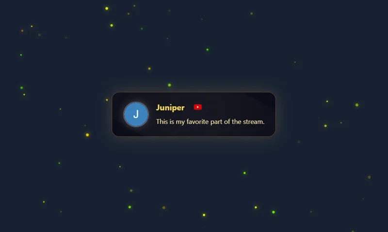 Fireflies overlay with sample messages